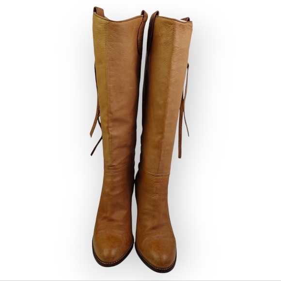 VTG COACH SELENA TAN LIGHT BROWN GENUINE LEATHER WESTERN BOOTS FRINGE SIZE 7B - Picture 3 of 12